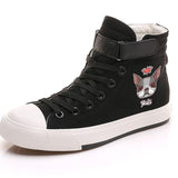 Funny Dog Print Illustration High Heel Canvas